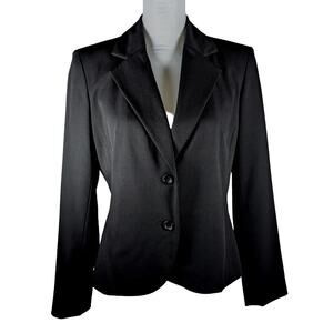 Worthington black blazer Stretch 6 petite CB 21"Bust 36"Sleeve 22.5" Gaberdine